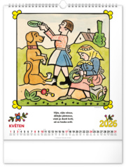 NOTIQUE Nástenný kalendár Josef Lada – Riekanky CZ 2026, 30 x 34 cm