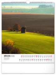 NOTIQUE Nástenný kalendár Potulky moravskou krajinou CZ 2026, 30 x 34 cm