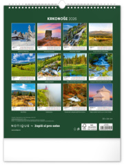 NOTIQUE Nástenný kalendár Krkonoše CZ 2026, 30 x 34 cm