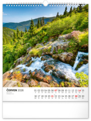 NOTIQUE Nástenný kalendár Krkonoše CZ 2026, 30 x 34 cm