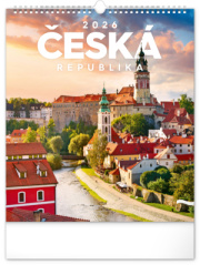 NOTIQUE Nástenný kalendár Česká republika CZ 2026, 30 x 34 cm