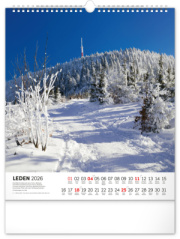 NOTIQUE Nástenný kalendár Česká republika CZ 2026, 30 x 34 cm