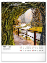 NOTIQUE Nástenný kalendár Česká republika CZ 2026, 30 x 34 cm