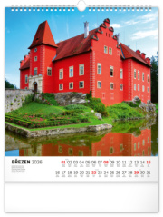 NOTIQUE Nástenný kalendár Česká republika CZ 2026, 30 x 34 cm