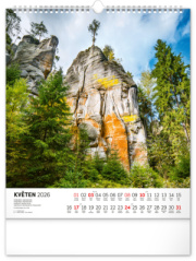 NOTIQUE Nástenný kalendár Česká republika CZ 2026, 30 x 34 cm