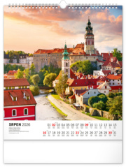 NOTIQUE Nástenný kalendár Česká republika CZ 2026, 30 x 34 cm