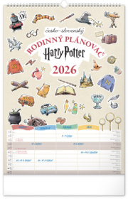NOTIQUE Nástenný kalendár Rodinný plánovací Harry Potter 2026, 33 x 46 cm