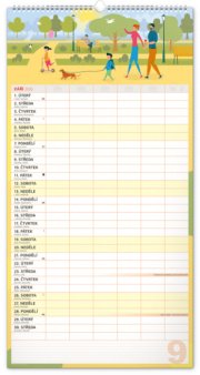 NOTIQUE Nástenný kalendár Rodinný plánovací XXL CZ 2026, 33 x 64 cm