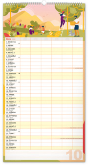 NOTIQUE Nástenný kalendár Rodinný plánovací XXL CZ 2026, 33 x 64 cm