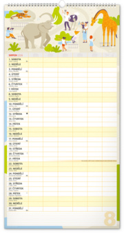 NOTIQUE Nástenný kalendár Rodinný plánovací XXL CZ 2026, 33 x 64 cm