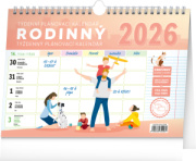 NOTIQUE Týždenný rodinný plánovací kalendár s háčikom CZ/SK 2026, 30 x 21 cm