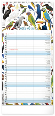 NOTIQUE Nástenný kalendár Rodinný plánovací Animalium CZ/SK 2026, 21 x 42 cm