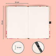 NOTIQUE Notes Vtáčiky – sakura Kateřiny Winterové, linajkovaný, 13 x 21 cm