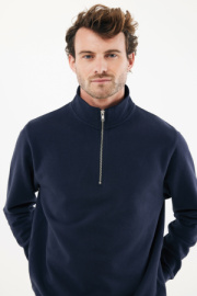 IQONIQ Elgon sveter s krátkym zipsom z recyklovanej bavlny - Iqoniq