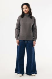 IQONIQ Elgon sveter s krátkym zipsom z recyklovanej bavlny - Iqoniq