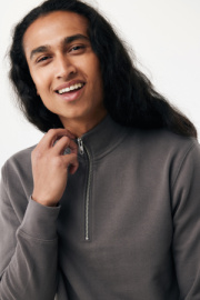 IQONIQ Elgon sveter s krátkym zipsom z recyklovanej bavlny - Iqoniq