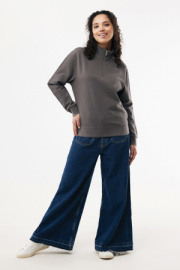 IQONIQ Elgon sveter s krátkym zipsom z recyklovanej bavlny - Iqoniq