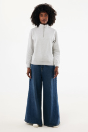 IQONIQ Elgon sveter s krátkym zipsom z recyklovanej bavlny - Iqoniq