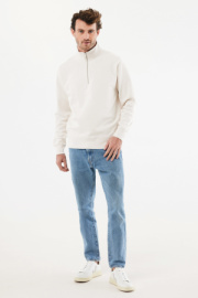 IQONIQ Elgon sveter s krátkym zipsom z recyklovanej bavlny - Iqoniq