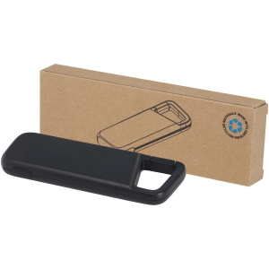 Alkes vodotesná powerbanka z recyklovaného plastu s karabínou, kapacita 5000 mAh, 12 W
