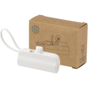 Alnair powerbanka 5000 mAh 10W z recyklovaného plastu s konektorom typu C, výklopným stojanček a káblom 2 v 1