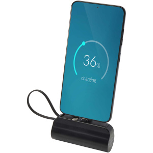 Alnair powerbanka 5000 mAh 10W z recyklovaného plastu s konektorom typu C, výklopným stojanček a káblom 2 v 1