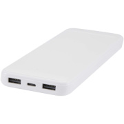 Adhil powerbanka z recyklovaného plastu s kapacitou 10 000 mAh a výkonom 10 W s dvoma vstavaními káblami