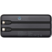 Adhil powerbanka z recyklovaného plastu s kapacitou 10 000 mAh a výkonom 10 W s dvoma vstavaními káblami