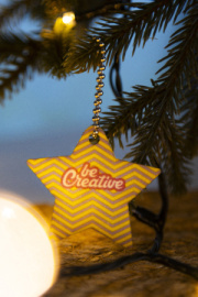 CreaFelt Key Xmas vlastný vianočný prívesok na kľúče, hviezda