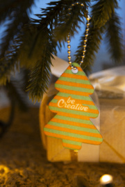 CreaFelt Key Xmas vlastný vianočný prívesok na kľúče, hviezda