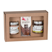 Darčekové balenie Kančia paštéta so šípkami + Bravčová klobása sviatočná + Olivová tapenáda - 900343