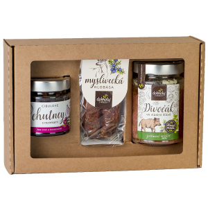 Darčekový balíček Diviak vo vlastnej šťave + Cibuľové chutney + Klobása poľovnícka