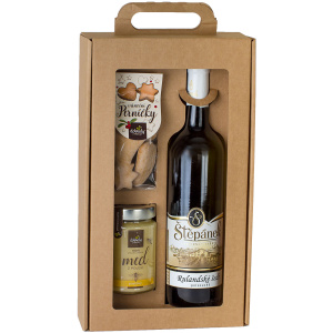 Darčekové balenie Biele víno Rulandské šedé + Med pastový + Vianočné perníčky