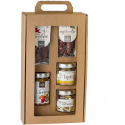 Nakladaná zelenina + Myslivecká klobása + Slávnostná klobása + Trhané bravčové mäso + Syrové mlsanie