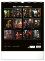 Nástenný kalendár Dreamy Firefighters 2026, 30 x 34 cm