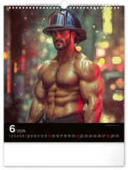 Nástenný kalendár Dreamy Firefighters 2026, 30 x 34 cm