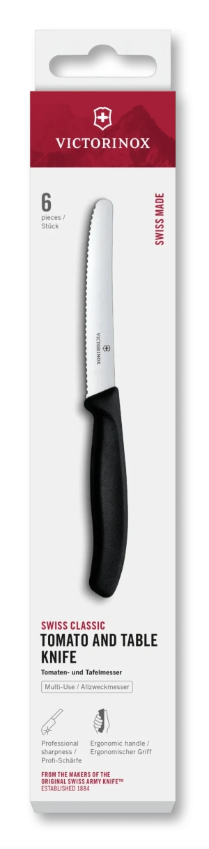 Victorinox Súprava paradajkových nožov 6-dielna čierna 11cm