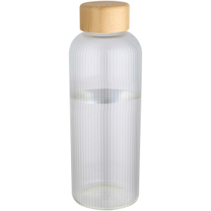 Mirage 650 ml jednostenná borosilikátová sklenená fľaša s bambusovým viečkom