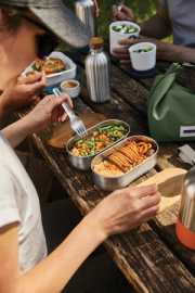 Nerezový dvojitý Bento box Black+Blum - Black + Blum