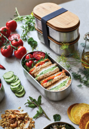 Nerezový dvojitý Bento box Black+Blum - Black + Blum