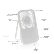 Aervina RCS nabíjateľný stolový ventilátor z rec. plastu - XD Collection