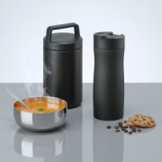 Porcelánová súprava: termohrnček 630 ml a nádoba na potraviny 800 ml s porcelánovou vrstvou