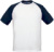 Raglánové kontrastné tričko Base-Ball - B&C, farba - white/navy, veľkosť - XL