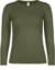 Dámske tričko s dlhým rukávom - #E150 LSL - B&C, farba - urban khaki, veľkosť - XL