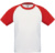 Detské raglánové tričko s kontrastnými rukávmi - Base-Ball - B&C, farba - white/red, veľkosť - 7-8