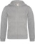 Detská mikina s kapucňou a zipsom Hooded Full Zip - B&C, farba - heather grey, veľkosť - 9-11