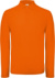 Pánske polokošeľové tričko s dlhým rukávom a pique štruktúrou - ID.001 LSL - B&C, farba - orange, veľkosť - S