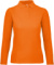 Dámske polo tričko s dlhým rukávom a piké textúrou - ID.001 LSL - B&C, farba - orange, veľkosť - XS