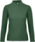 Dámske polo tričko s dlhým rukávom a piké textúrou - ID.001 LSL - B&C, farba - bottle green, veľkosť - L
