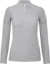 Dámske polo tričko s dlhým rukávom a piké textúrou - ID.001 LSL - B&C, farba - heather grey, veľkosť - M